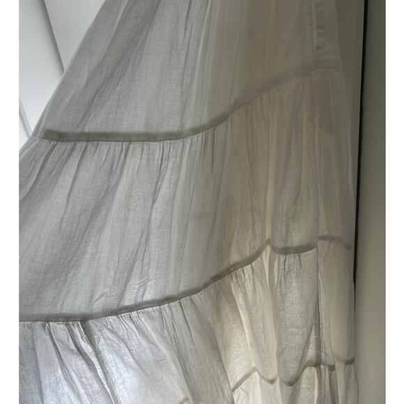 Free People A Little Extra Tie Front Halter Maxi Dress S White Boho Coastal - Picture 9 of 11